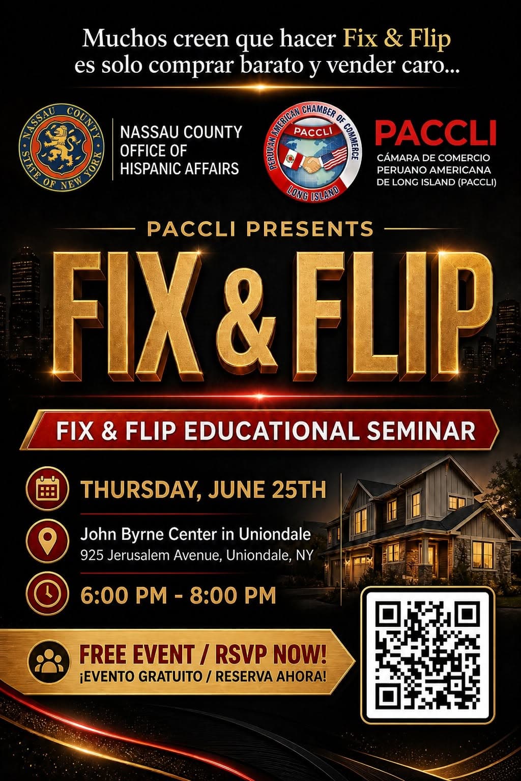 Fix & Flip educational seminar poster