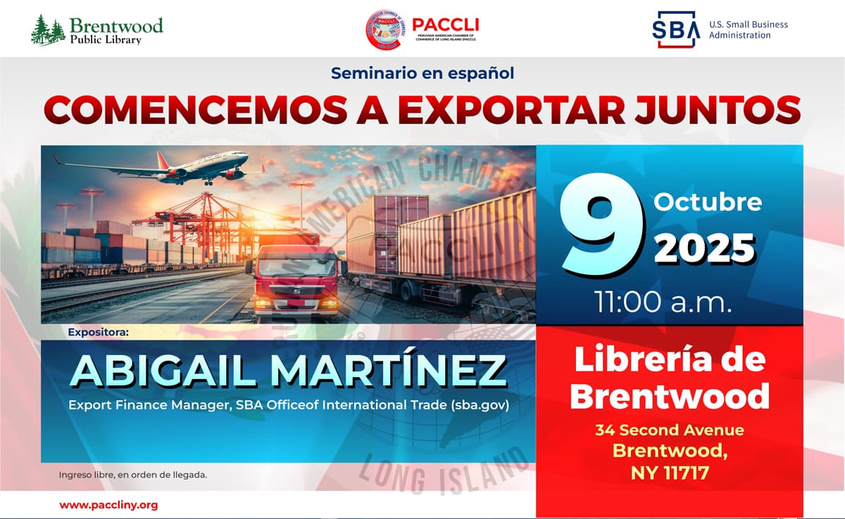 Comencemos a Exportar Juntos export seminar poster