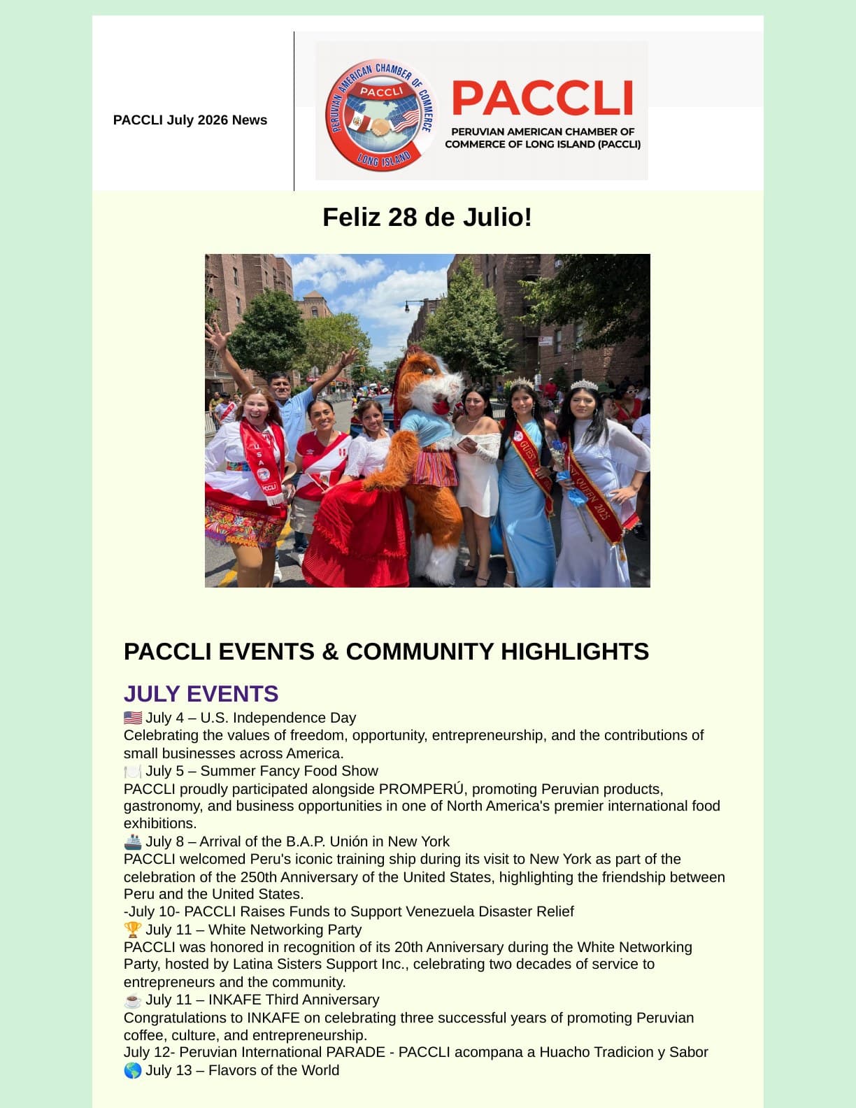 July 2026 PACCLI newsletter cover