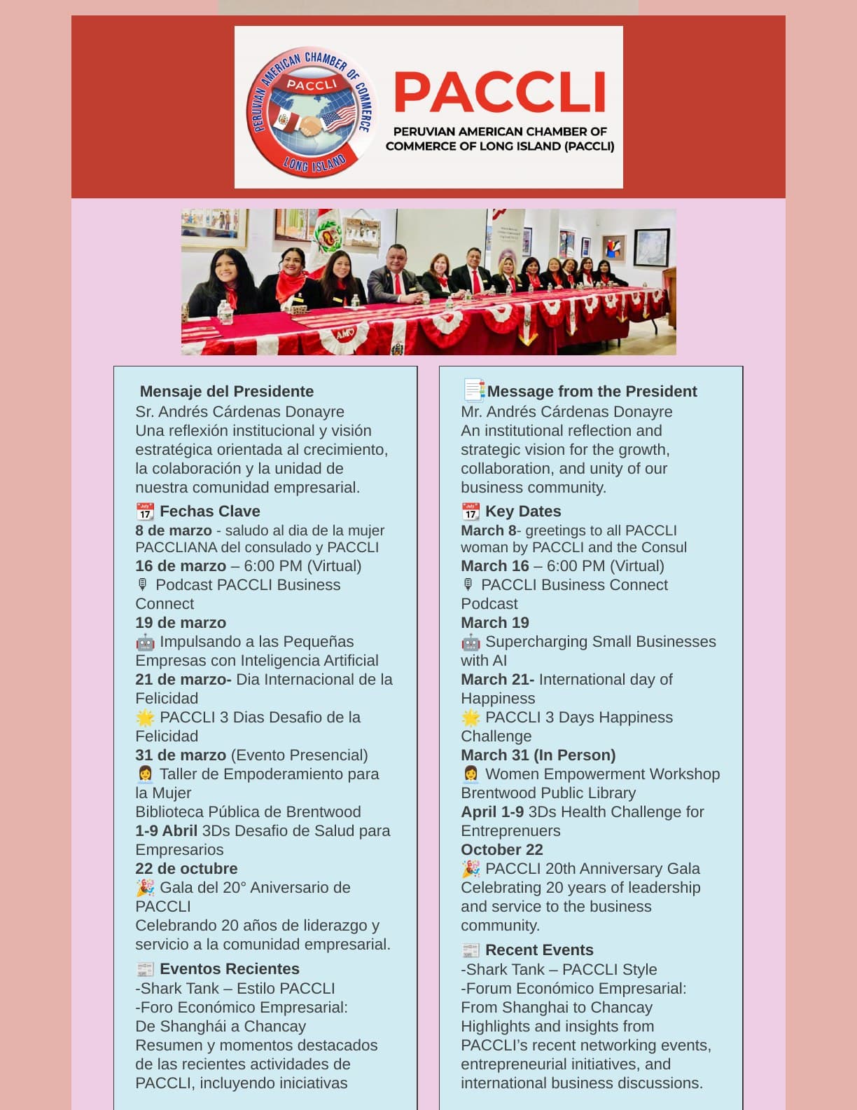 March 2026 PACCLI newsletter cover