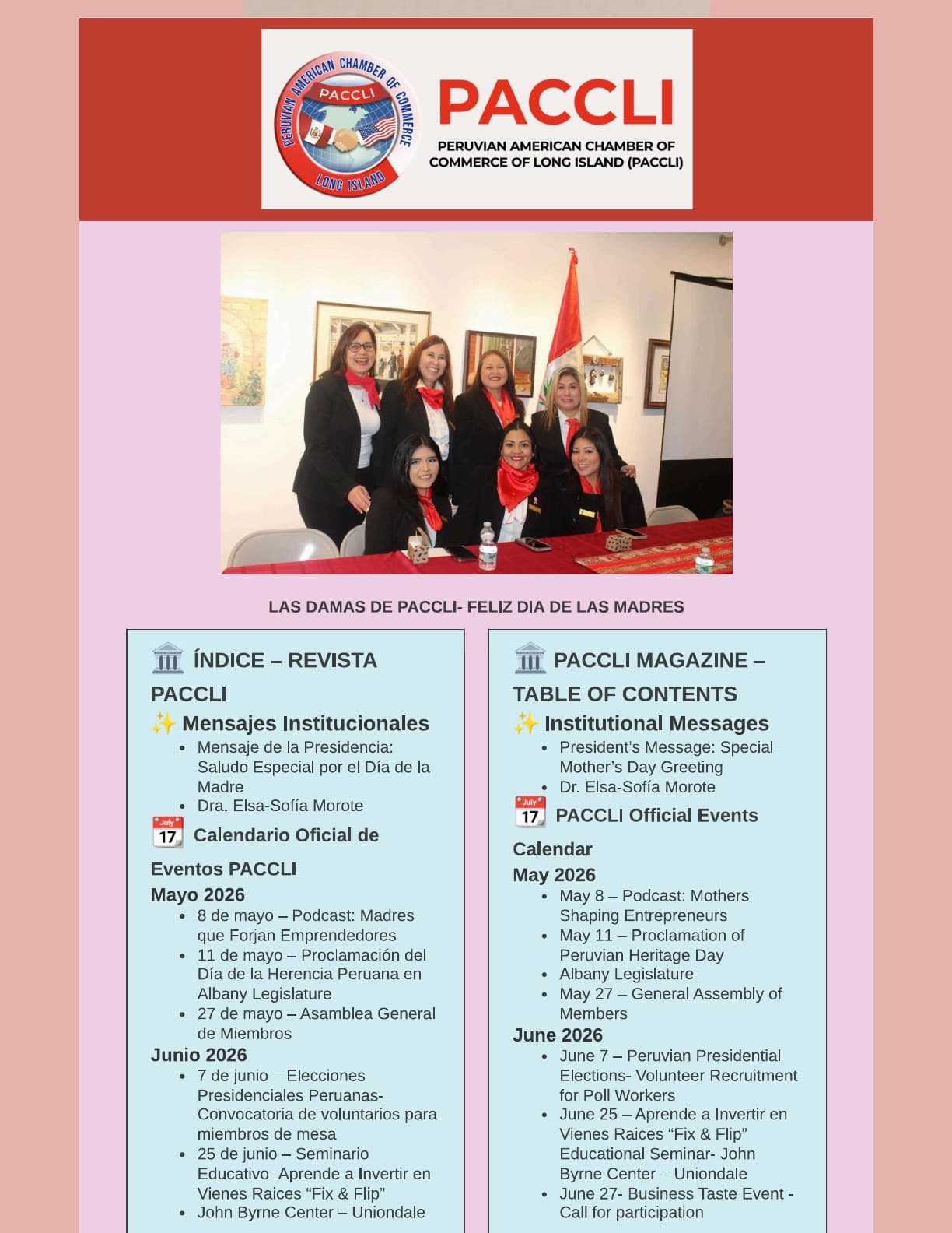 May 2026 PACCLI newsletter cover