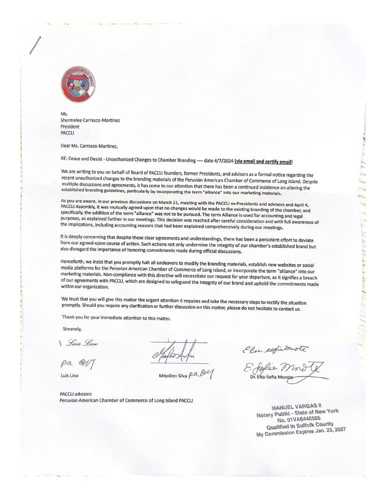 Cease and Desist Notice document preview