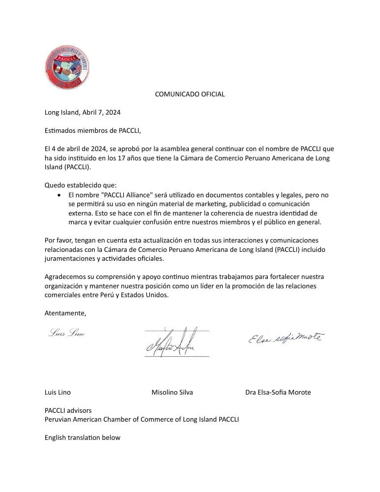 Official PACCLI Statement document preview