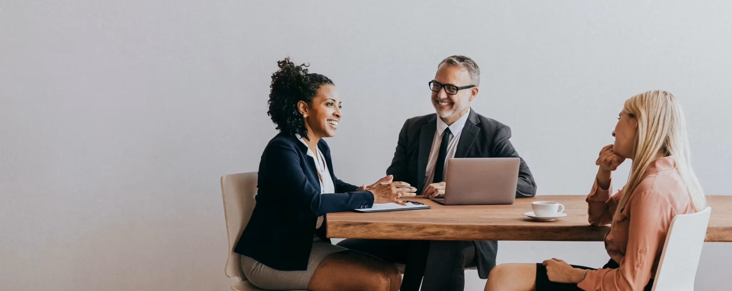 Professionals collaborating on a business development project