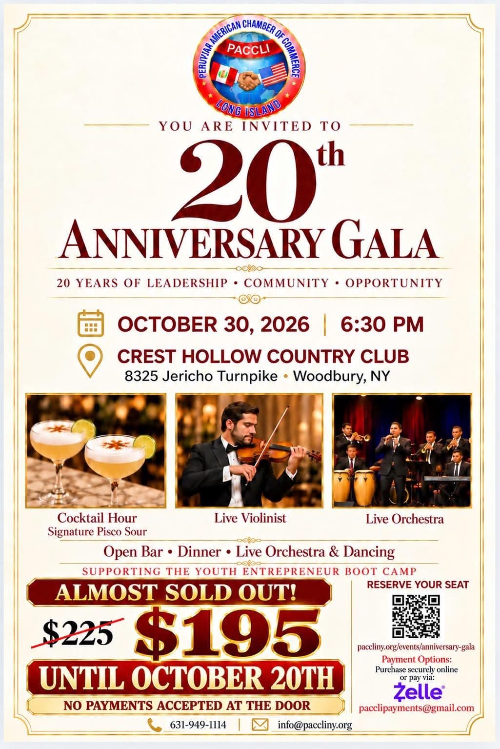 Invitation for PACCLI's twentieth anniversary celebration