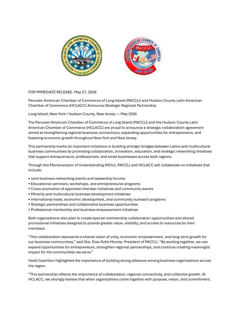 PACCLI and HCLACC Strategic Regional Partnership document preview